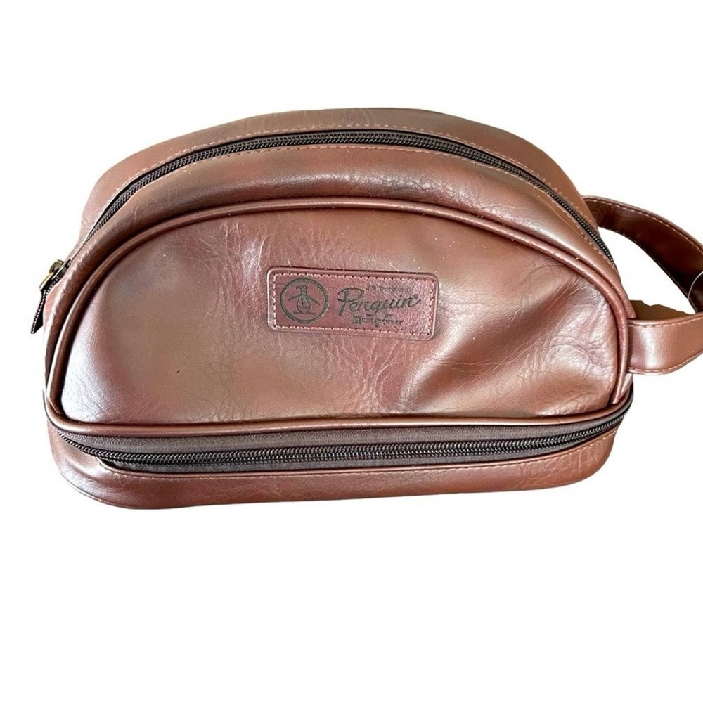 Original Penguin Toiletry Travel Bag Brown NWT